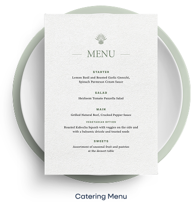 menu and plate